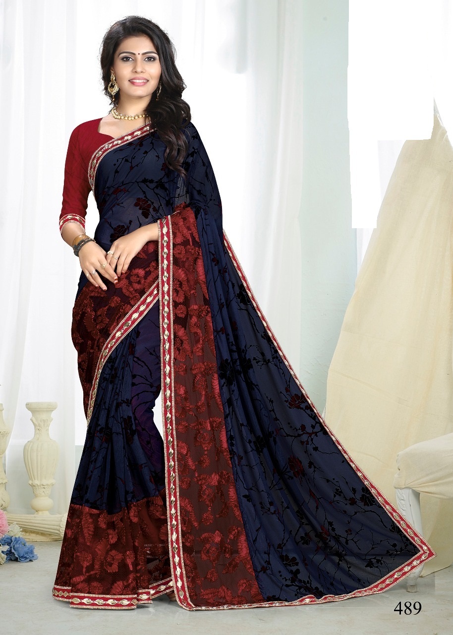 Multicoloured Designer Georgette Saree