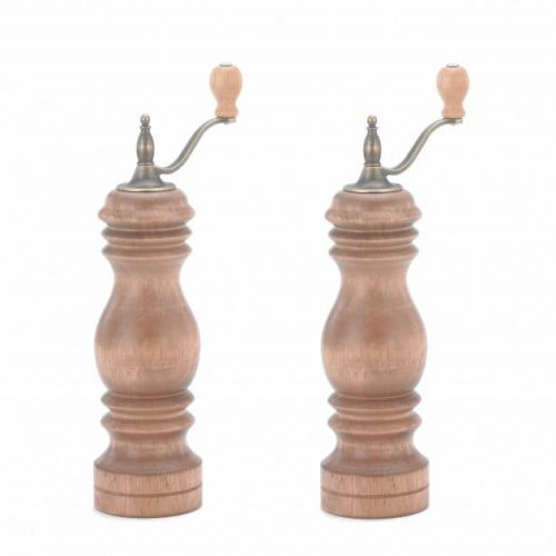 Pepper Mill - Rubber Wood, 8 x 18 cm | Ceramic Grinder, Hygienic and Noise-Free Operation