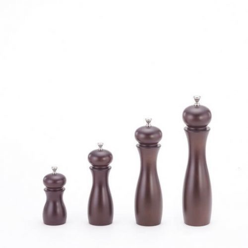 BA2 Pepper Mill - Rubber Wood, 4.5"/6"/8"/10" Sizes, Brown Color | Ceramic Grinder, Stainless Steel Shaft, Noise-Free Operation, Easy Refilling