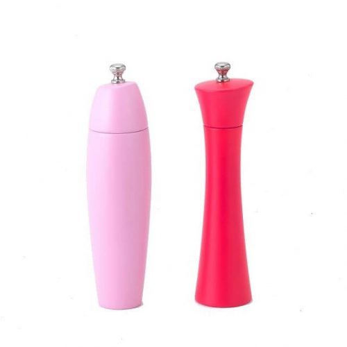 E Pepper Mill - Rubber Wood 8H | Stylish Pink, Carbon Steel Grinder, Ergonomic Design