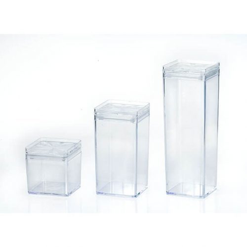 CASQ-01 Canister - Food Grade Acrylic, Rectangular Shape, Transparent Look | Lightweight, Easy to Clean, Stain & Scratch Protected