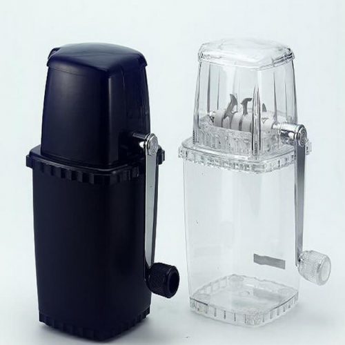 Ice Crusher - Acrylic Material, 15.7 x 12.5 x 23.5 H cm Size | Manual Crank for Fine & Coarse Ice, Durable Base for Stability