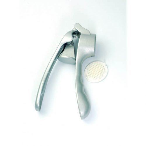Garlic Press - Aluminum Alloy, 16.3x5x3.5 h cm | Glossy Silver Finish, Perfect for Effortlessly Minced Garlic