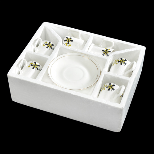 Cup Saucer Packing - Polystyrene, 6 Cups & Saucers Capacity, White | Secure Packaging, Closed-Cell Structure, Custom Sizes