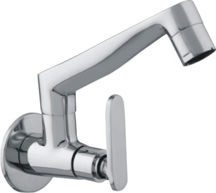 Wall Mounted Sink Cock - Color: Silver Or Chrome Finish