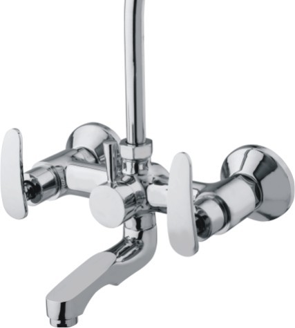 Wall Mixer Tele L Bend - Color: Silver Or Chrome Finish
