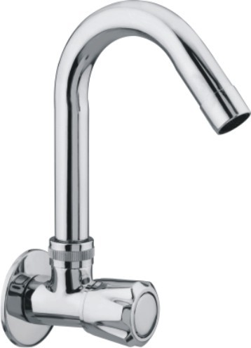 Sink Cock - Cast Iron, Carbon Steel, Stainless Steel | 4-6 Inch Deck-Mounted, Round Shape, Corrosion-Resistant Finish, Smooth Water Flow