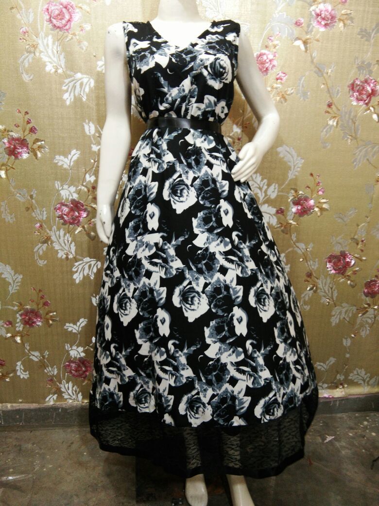 Multi Colour Long Flare Dress