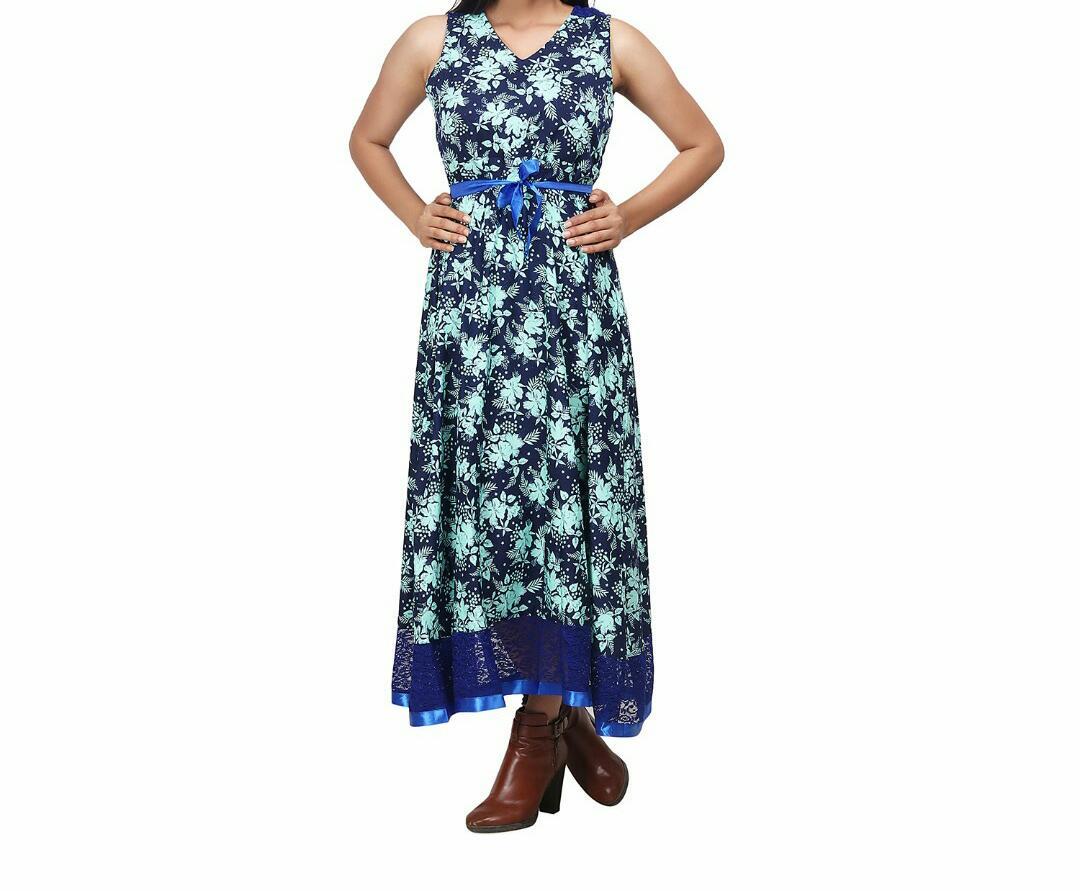 Multi Colour Long Flare Dress