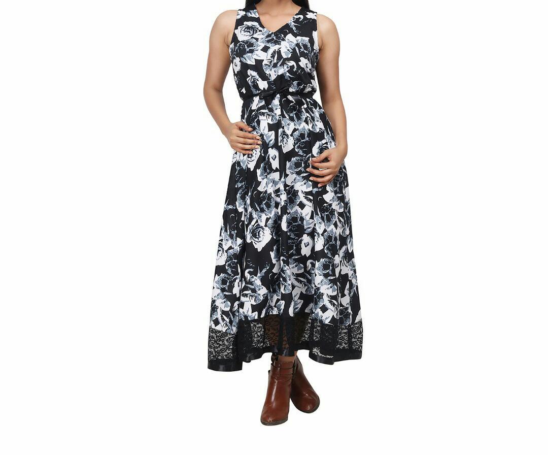 Multi Colour Long Flare Dress