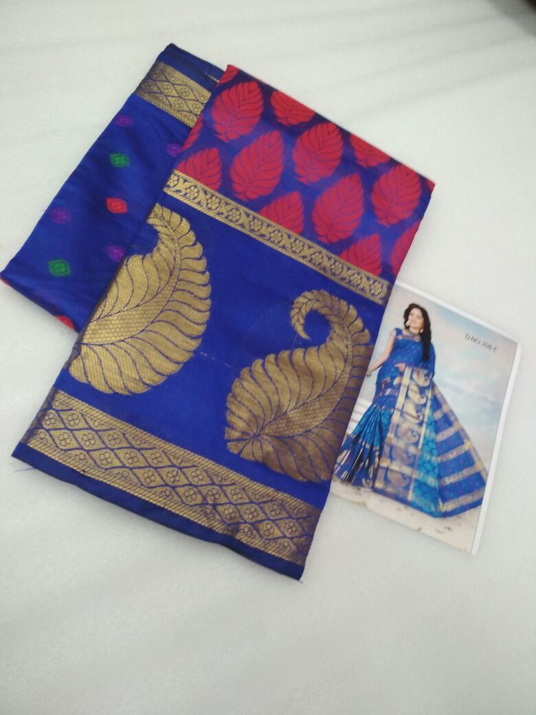 Chiffon Blue Designer Saree