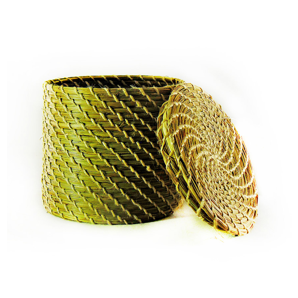 5 Inch Sabai Grass Round Box