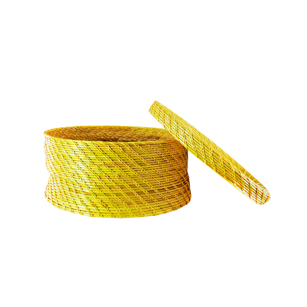 Golden Grass Round Box