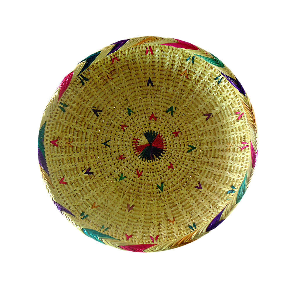 7 Inch Golden Grass Round Basket (Big Base)