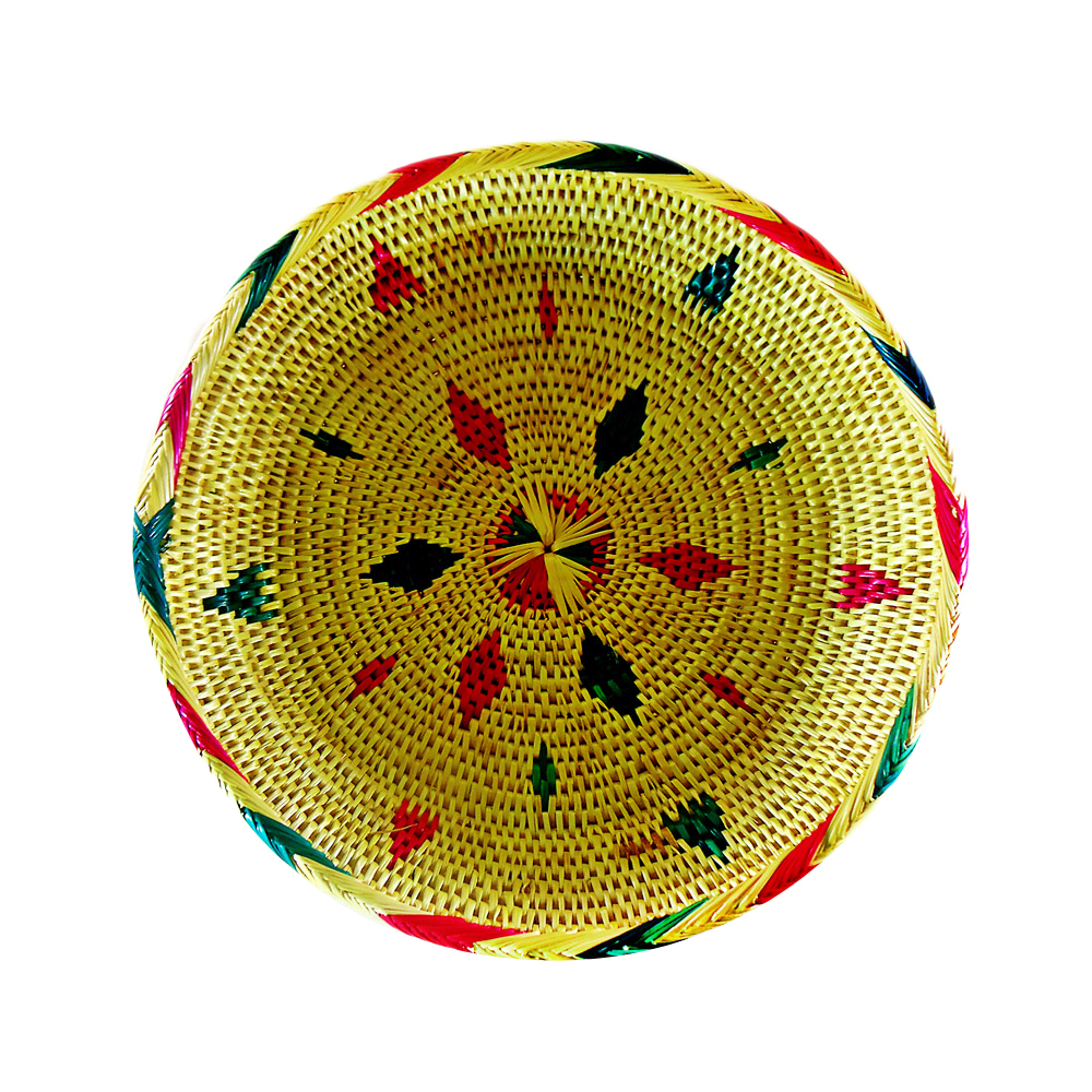 Golden Grass Round Basket