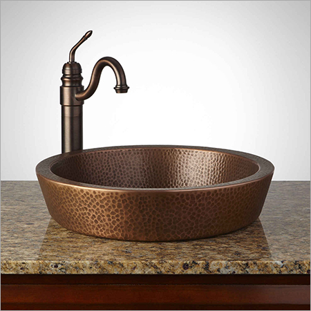 Any Color Semi-Recessed Copper Sink Hammered -Antique Copper