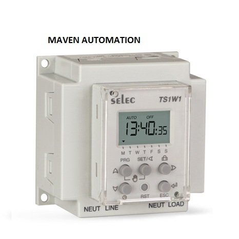 SELEC Time Switches - 50 ON-OFF Steps, 16A Relay Output | Plastic Material, Power Range 10-100 Watt, Operating Temperature -10 to 40 Celsius