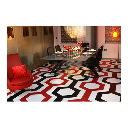 Printed Vinyl Flooring - 2mm Thick, 4ft x 12ft Size, Red | Scratch Proof, Slip and Stain Resistant, Easy to Clean