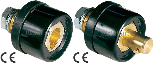 Machine Plug And Socket 400 Amps - Brass, 35 - 95 mm2 | Crack-Resistant, Durable Rubber Insulation, Easy to Install