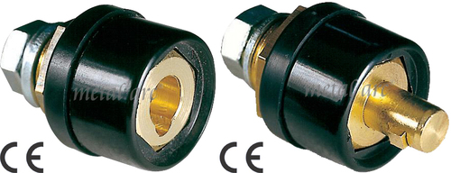 Machine Plug, Socket And Lug 600 Amps - Brass, 600 Amps, Black Rubber, 70-95 mm2 Cable Lug Connection | Rugged, Crack Resistant, Easy to Install
