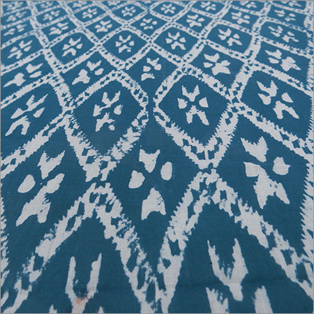 Hand Block Print Ikat Voile Fabric - 100% Cotton, 60x60 Yarn Count | Hand Printed, Light Weight, Soft Textile For Garments, Curtains, Quilting