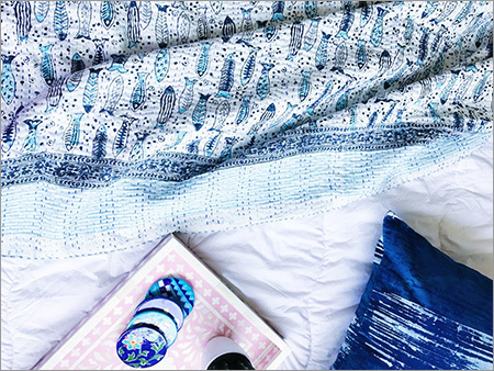 100% Cotton Block Print Kantha Blanket