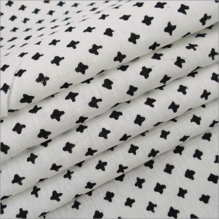 Polka Dote Block Print Fabric - 100% Cotton, Floral Pattern | Hand Printed, Light Weight, Soft Fabric For Clothing, Curtains, Home Decor