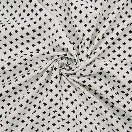 Polka Dote Block Print Fabric - 100% Cotton, Floral Pattern | Hand Printed, Light Weight, Soft Fabric For Clothing, Curtains, Home Decor