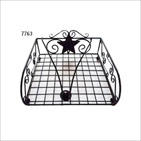 Metal Napkin Holder - Rectangular Design | Matte Black Coated Metal Finish