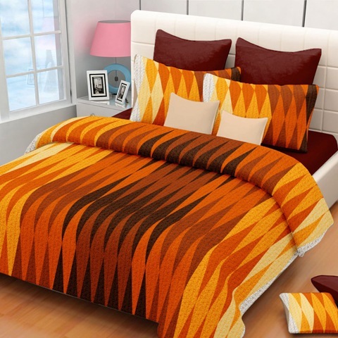 Soft-on Double Cotton Bedsheet Set - 245x225 Cm With 2 Pillow Covers 45x69 Cm | 100% Pure Cotton, 180 Thread Count, Washable, Printed Design