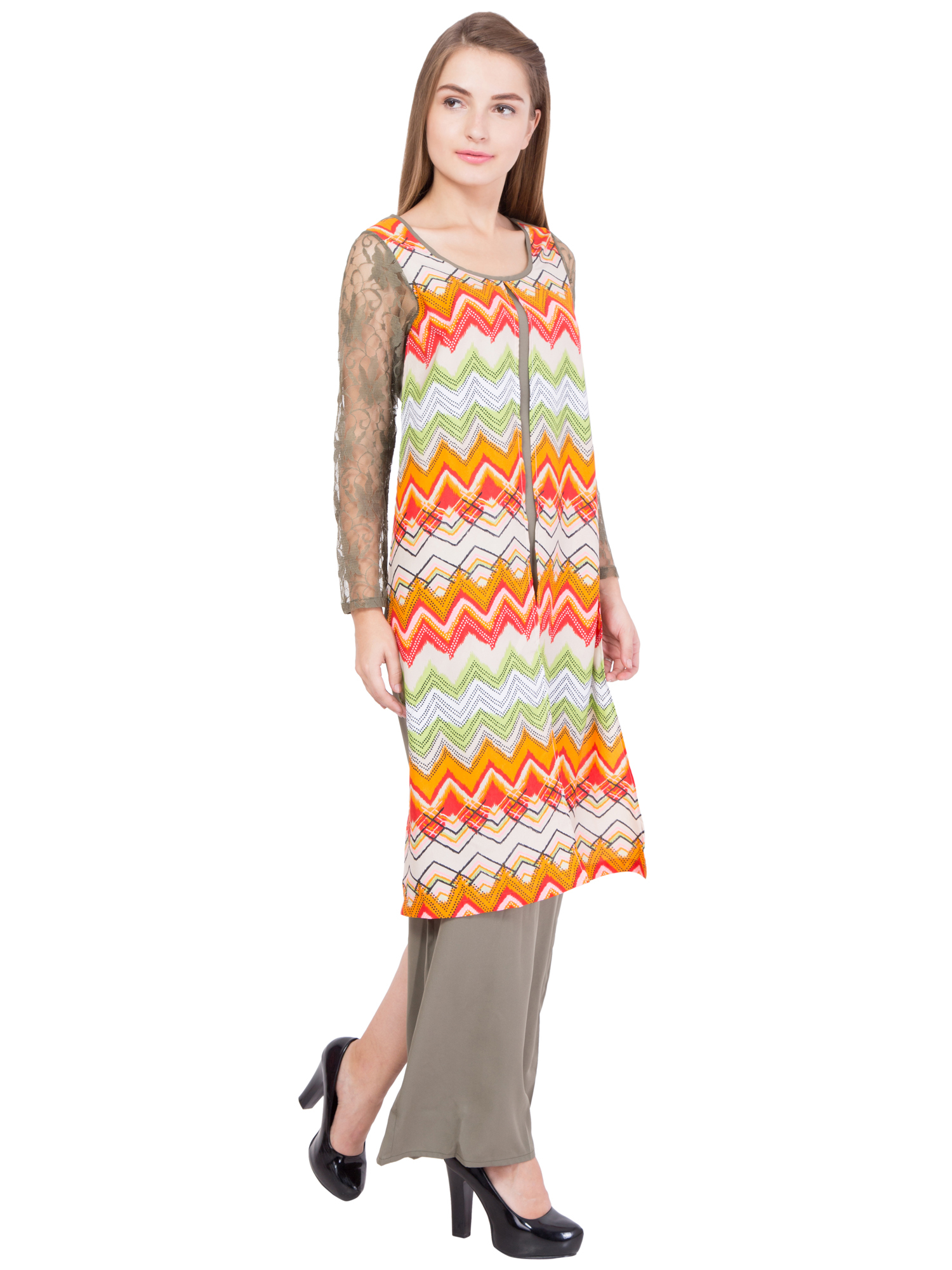 Partywear Gown - Printed Crepe