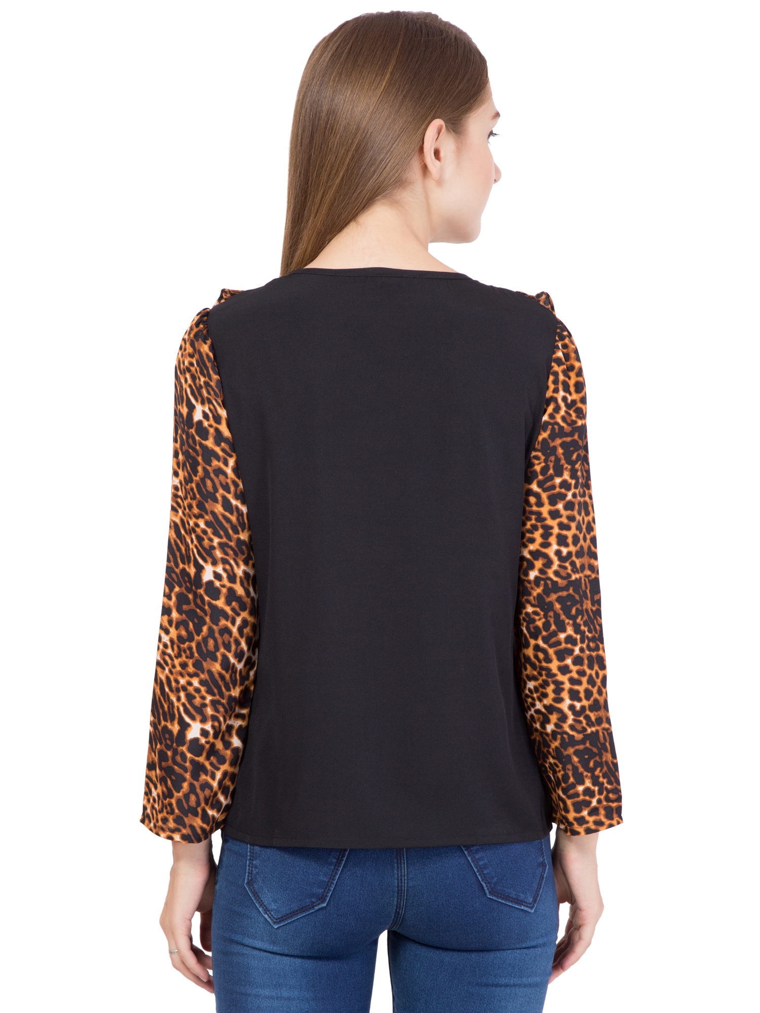 Tops - Crepe Material, Size Xs To Xl, Bust 939.8 Mm, Length 635 Mm, Full Sleeves, Classic Dress Type, Printed Design, Dry Clean Only