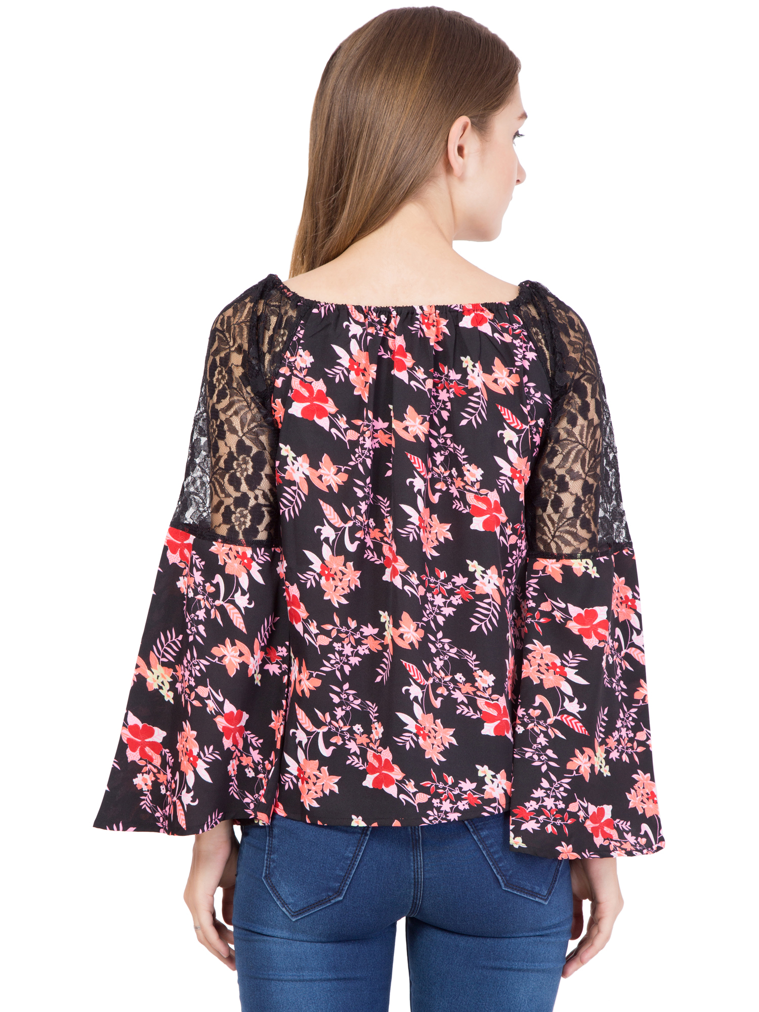 Tops - Crepe Fabric, Bust Size 1041.4 Mm, Length 584.2 Mm, Full Sleeves, Casual Dress, Printed Pattern, Available Sizes Xs To Xl | Cloth Decoration, Our Logo