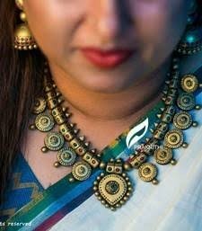 हैंडमेड टेराकोटा गहनों का सेट