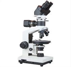 Research Polarizing Microscope - Coaxial Focusing with Adjustable Safety Lock, Built-in Focusable Bertrand Lens | Koehler Illuminator, Fully Rotatable Polarizer, Compact Ball Bearing Rotating Stage