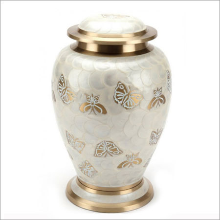 Brass 2041-l Butterfly Enamel Cremation Urns