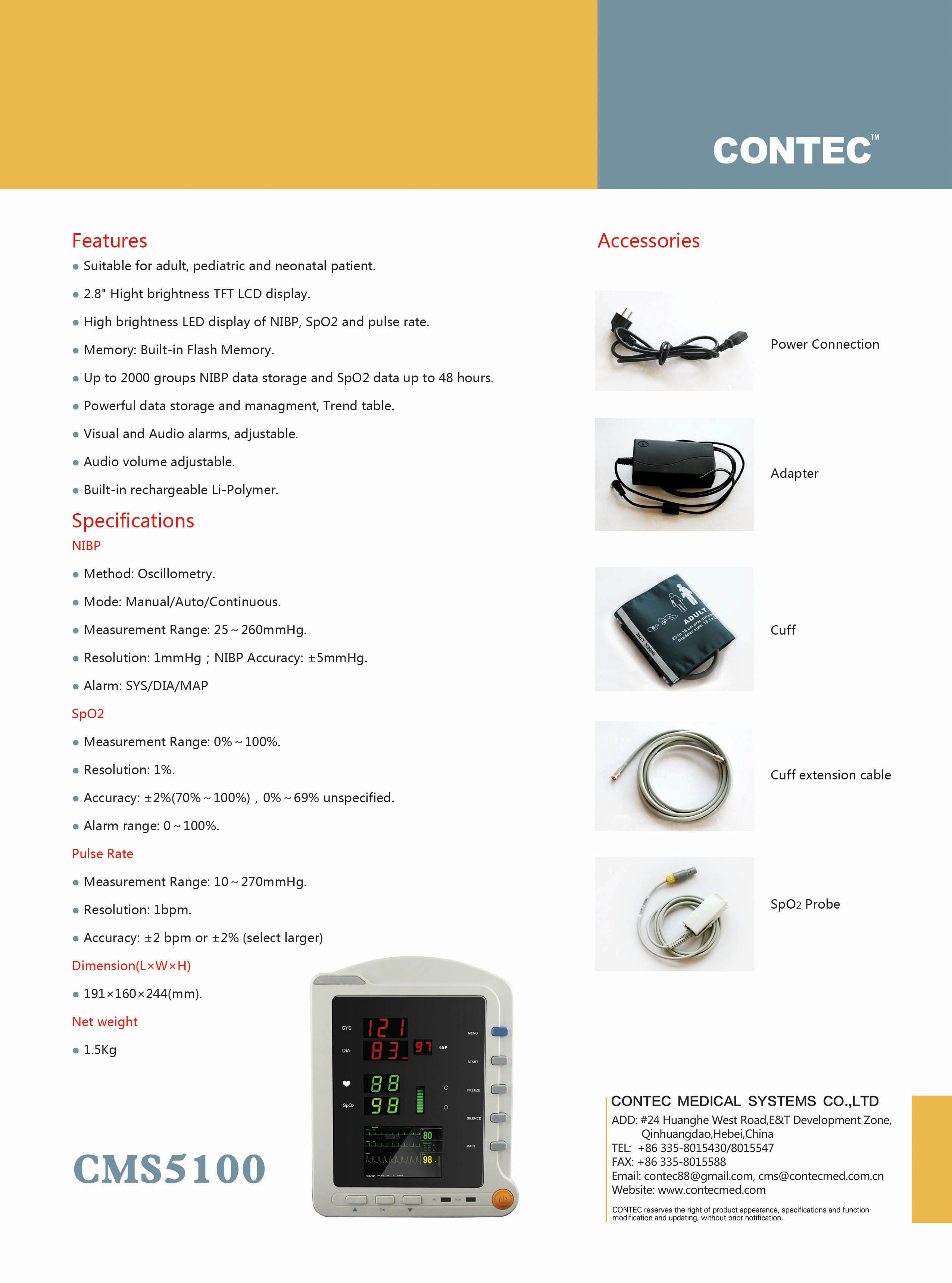 Nibp Plus Sp02 Blood Pressure Monitor