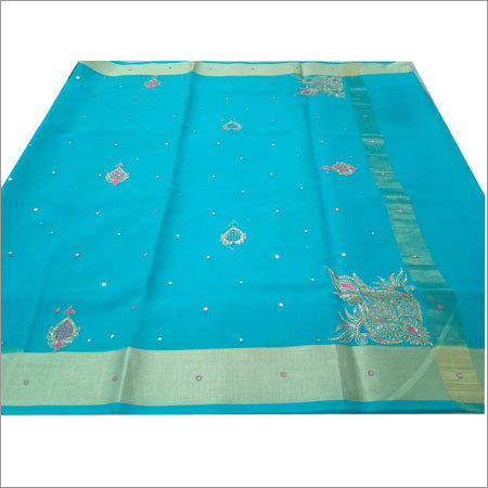 प्रिंटेड कॉटन बनारसी साड़ी