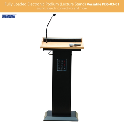 Fine Grain Epoxy Powder Coated Fully Loaded Electronic Podium (Lecture Stand)