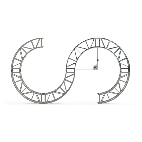 Curved Trusses - Aluminum, 15ft Maximum Segment Length | Silver Chrome Polish Finish, Full Interchangeable Design, Precisely Crafted for Industrial Applications