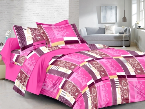 Decorative Bedsheet - 100% Pure Cotton, 245cm X 225cm Double Size, 240 Thread Count, Includes 2 Pillow Covers, Washable Plain Dyed Design