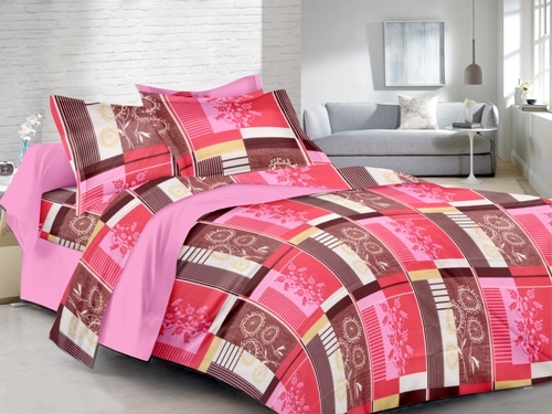Decorative Bedsheet - 100% Pure Cotton, 245cm X 225cm Double Size, 240 Thread Count, Includes 2 Pillow Covers, Washable Plain Dyed Design