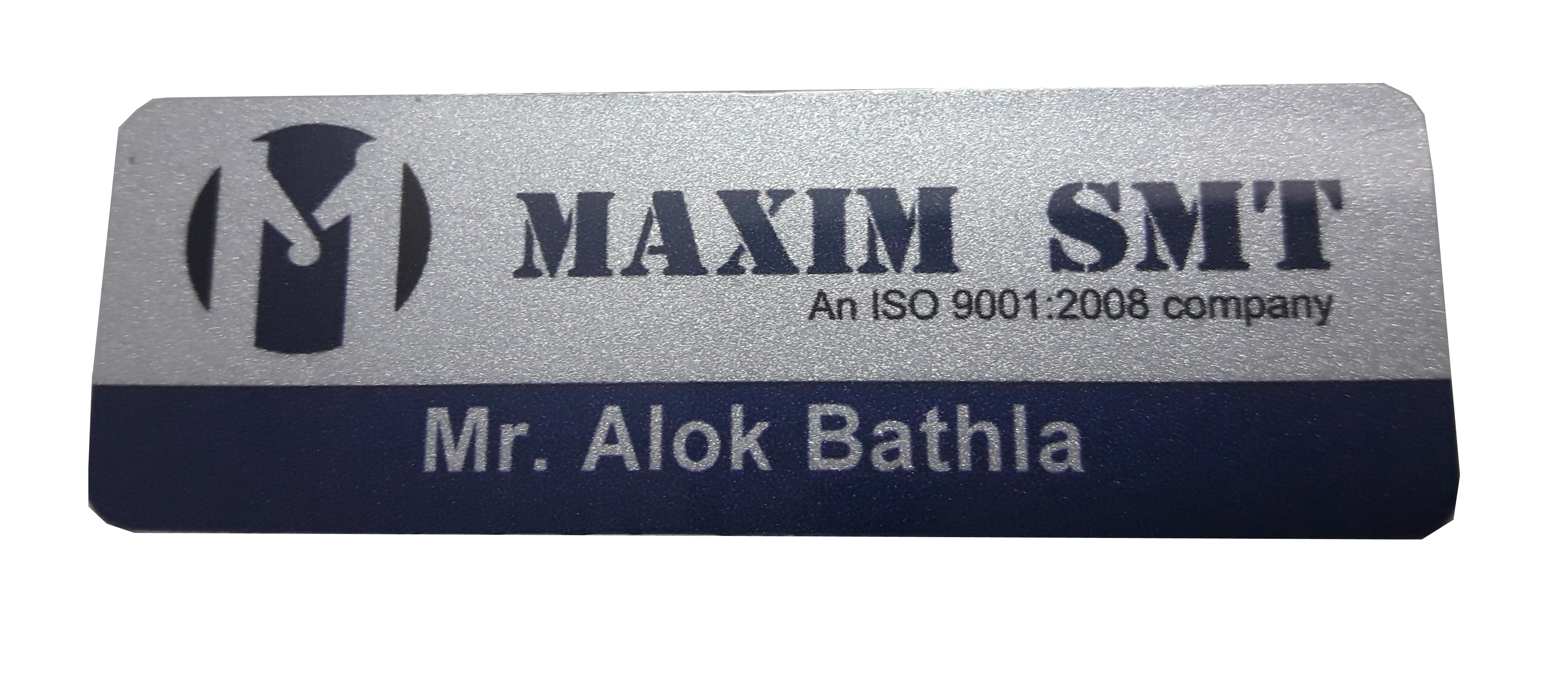 Metallic Name Badges - Tinplate, 1 X 3 Inch & 1.5 X 3 Inch Sizes, Gold & Silver Colors | Metallic Glossy Finish, Custom Designs, Easy Pin Attachment