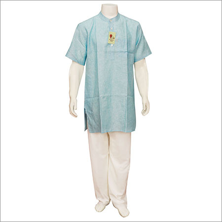 पुरुषों के आधे बाजू वाले कपास के लंबे कुर्ता