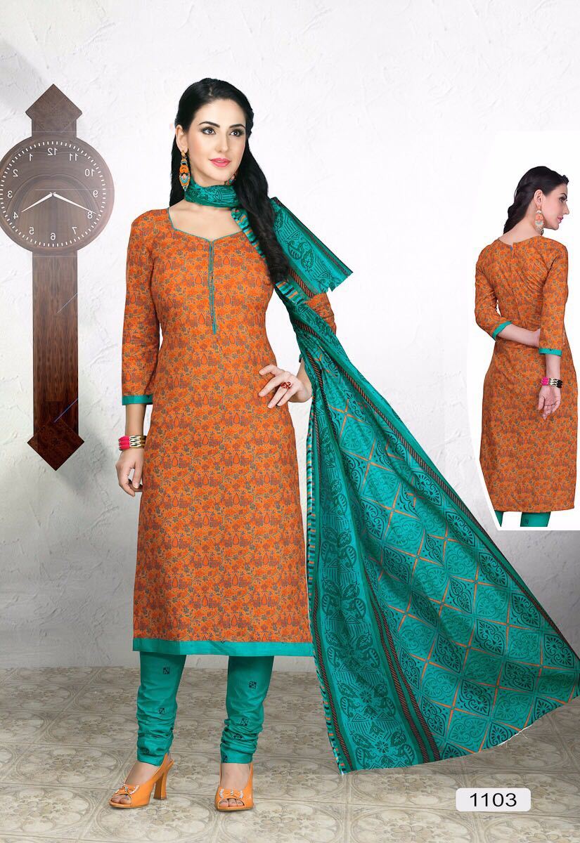 Cotton Printed Fancy Ladies Dress Material