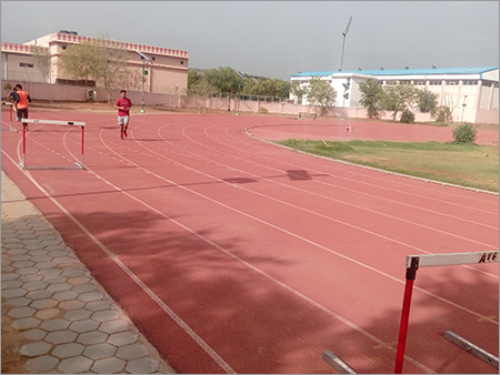 Athletic Track - Rubber Material, Outdoor Usage, Available in Red and White , Shock-Absorbent and Eco-Friendly Design