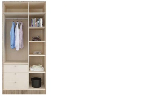 Modular Wardrobe - Block Board & Marine Ply, 580x1050x2100 mm | Modern Indian Style, Custom Color Options, Plywood Doors