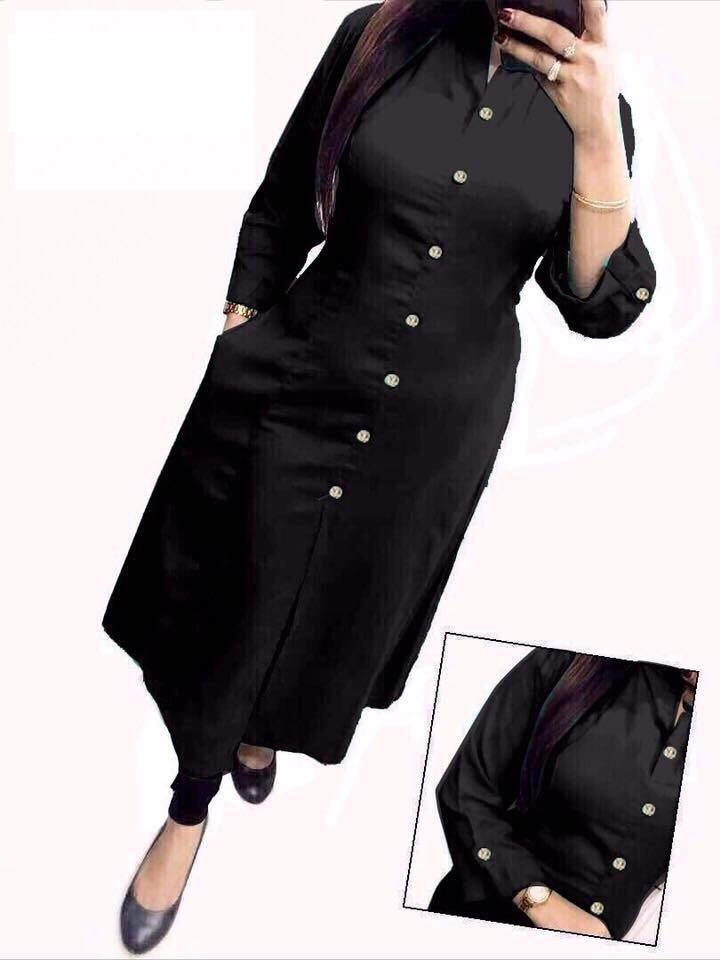 Kurtis Online - Cotton Fabric, Available In Sizes L & Xl, Red & Golden Color, Long Kurti Style, Dry Clean Only | All Season Wear