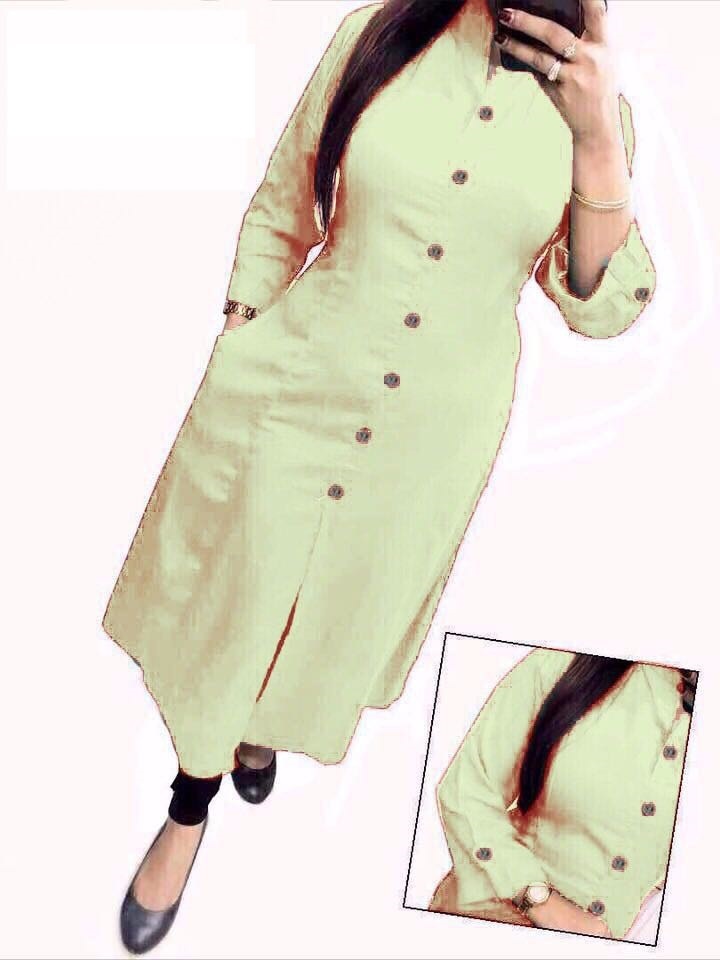 Kurtis Online - Cotton Fabric, Available In Sizes L & Xl, Red & Golden Color, Long Kurti Style, Dry Clean Only | All Season Wear