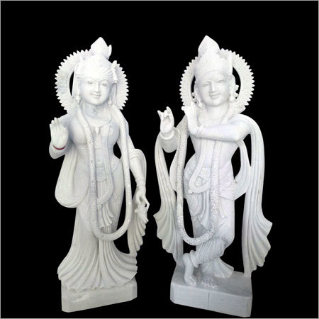 Polishing Marble Radha Krishan Statue